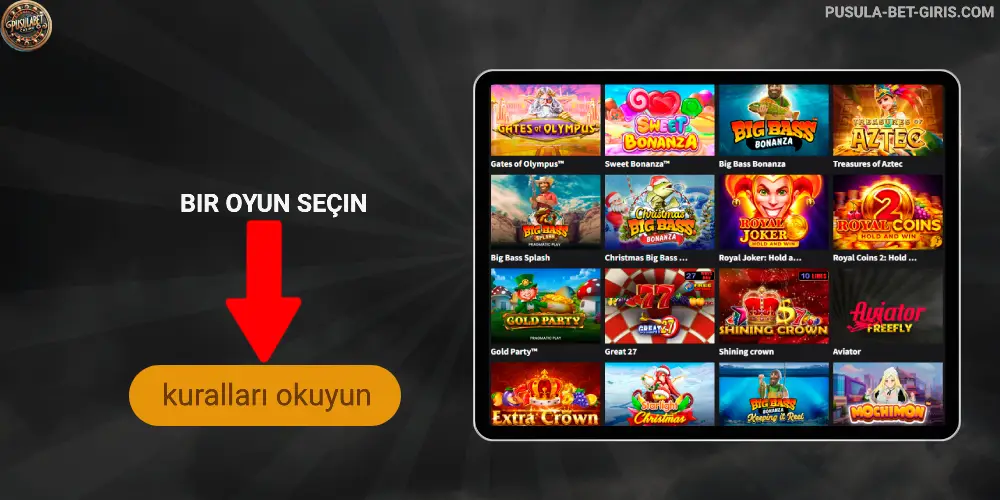 Bir oyun seçin Pusulabet